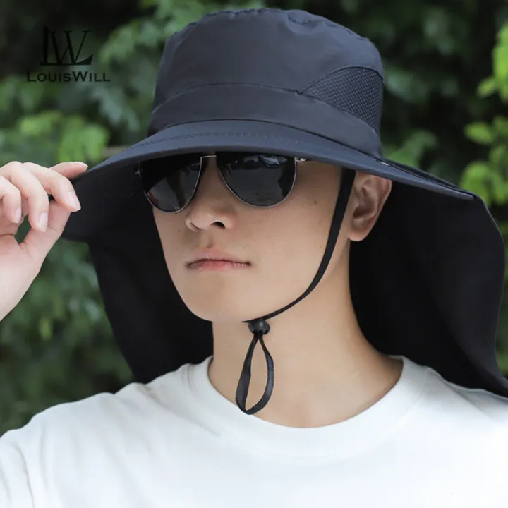 LouisWill%20Men's%20Sun%20Hat%20Fashion%20Fisherman%20Hat%20Summer%20Sun%20Protection%20Hat%20Outdoor%20Hiking%20Hat%20Anti-UV%20Hats%20Quick%20Dry%20Fisherman%20Cap%20Visor%20Hat%20With%20Removable%20Face%20Cover%20Windproof%20Strap%20Sports%20-%20Image%204