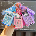 Genuine Kawaii Sanrio Keychain Hello Kitty Kuromi Cinnamoroll Bag Pendant Creative Calculator Key Chain Ornaments Birthday Gift.