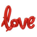 LOVE Alphabets Letters Red Color Foil Balloon in Cursive Written Letters For Birthday, Engagement, Wedding Party Celebration Decoration Supplies.