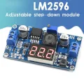 LM2596 DC Buck Module + LED Display Voltmeter 3A Adjustable Step Down Converter for Diy Power WiFi Router Onu. 