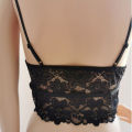 Women Adjustable Straps Lace Padded Brassiere Crop Top Vest.