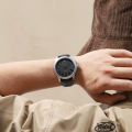 NAVIFORCE NF9202 Gray PU Leather Analog Watch For Men - Silver & Gray.