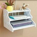 3 Layer New Wifi Router Stand High Quality Shelf Double Layer Wall Mounted Easy Install Shelf - White.