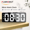 iFlashDeal Alarm Clock LED Mirror Alarm Clock Rechargeable Digital Clock Voice Control Desk Clock USB Table Clock Simple Style Clock Multifunctional with Mute and Temperature for Bedroom Home Office. 