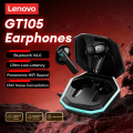 Original Lenovo GT105 Gaming Bluetooth 6.0 Earbuds Adaptive ANC Wireless Earphones Low Latency HiFi stereo Sound TWS ENC Headphones Mic New.