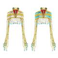 Happy night Egyptian Headpiece Beaded Tassel Headband Cosplay Egypt Queen Headdress Egyptian Costume Accessories for Holiday Photo Prop. 