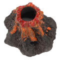 Volcano Aquarium Decoration, Aquarium Volcano Ornament Realistic Resin Fade Resistant for Fish Tank Bubble Stone Decoration. 