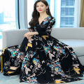 New Women Attractive Long Gown Dress Kurti Digital Print Maxi Dress Long Sleeve One Piece Long Kurti For Girls. 