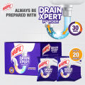 Harpic Drain Cleaning Xpert Powder 50g, Unblocks Clogged Bathroom, Kitchen & Shower Sink in 30 minutes, Clears Drainpipes, Melts Hair & Grease, Effective Sink and Drain Pipe Cleaner & Blockage Remover. 