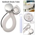 Durable Pop-Up Connection Bathroom Kit Waste Pipe Bathtub Drain Tube Bath Overflow Concealed. 