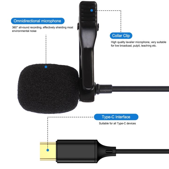 1.5m%20Omnidirectional%20Metal%20Microphone%20Type%20C%20Jack%20Lavalier%20Tie%20Clip%20Microphone%20Mini%20Audio%20Mic%20for%20Computer%20%20%20Black%20-%20Image%205