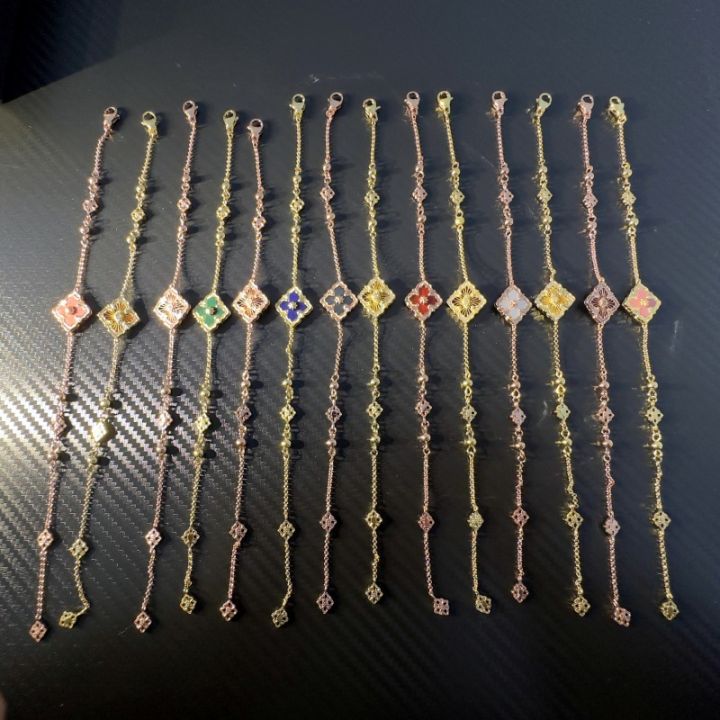 Buccellati V Gold Clover Bracelet Women's European and American Court Style Plated 18K Rose Gold High Version Factory Wholesale