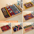 Cross-border Turkey retro Persian ethnic style flannel floor mat bathroom absorbent anti-slip mat entrance door mat. 