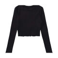 Women's Long Sleeve Crop Top Trendy Streetwear Style.