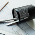 Premium Perforated Metal Mesh Pencil Holder Desk Organizer for Office & School Supplies. 