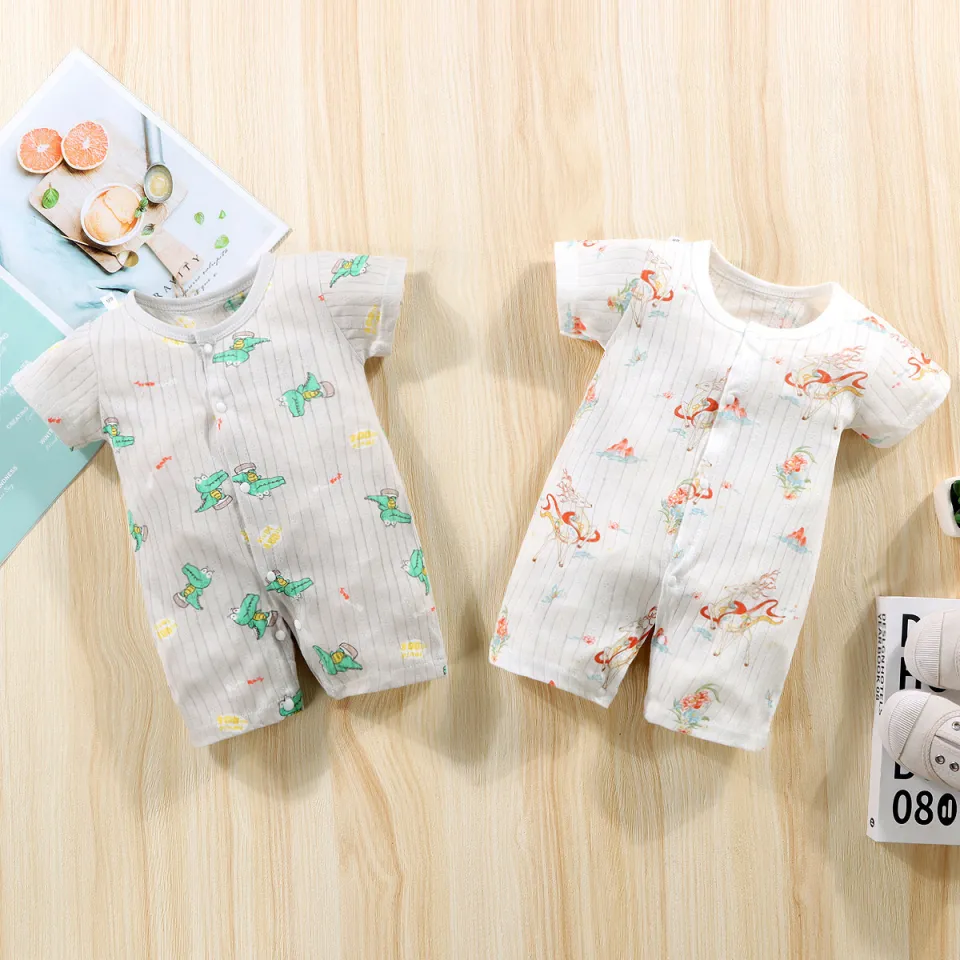 Summer baby short-sleeved rompers, thin jumpsuits, breathable baby