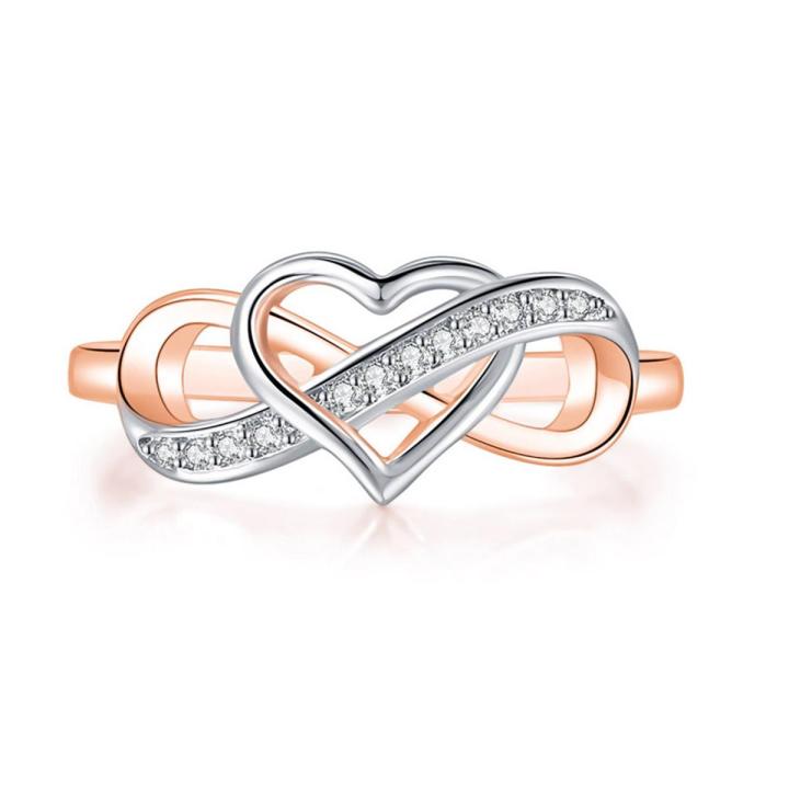 Couple Infinity Love Rings For Women Ladies Jewellery Double Color