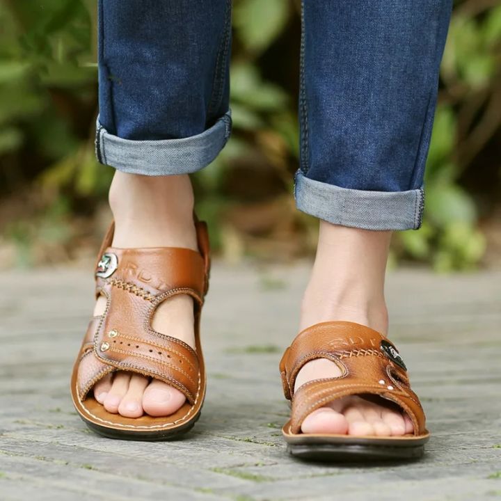 Genuine%20Leather%20Men%20Sandals%20Male%20Summer%20Shoes%20Outdoor%20Casual%20Sandals%20Cowhide%20Beach%20Shoes%20Two%20Uses%20Men's%20sandals%20Slippers%20-%20Image%206