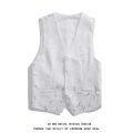 Roses Embroidered V-neck Sleeveless Vest Jacket Men White,Black Single-breasted Button Suit Vests Plus Size M-8XL Male Waistcoat. 