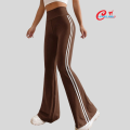 Striped Tape Side Flare Leg Pants For Women's. 