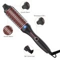 Professional 3 In 1 Curling Iron Brush Double PTC Heated Thermal Brush Ceramic Ionic Hot Brush Heated Anti-Scald Curling Wand. 