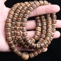 Authentic natural bean wood Tibetan six-character mantra Tibetan Buddhist prayer rosary 10mm unisex bracelet.