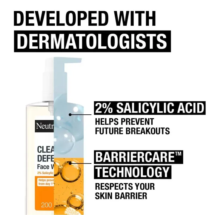 NEUTROGENA%20Clear%20&%20Defend%202%25%20Salicylic%20Acid%20Face%20Wash%20200ml%20-%20Oil%20Free%20Face%20Wash%20-%20Image%204