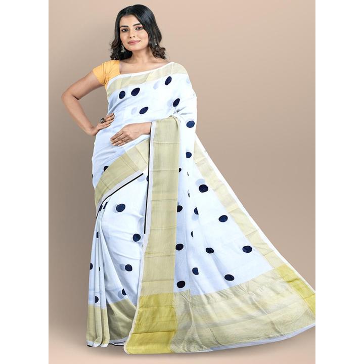 21 February Special White & Black Combnation Color 12 Hand Half Silk Saree For Women - Sari