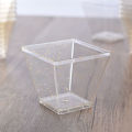 Small Dessert Cups Plastic Glitter Plastic Parfait Cups Mini Square Reusable Serving Bowl For Party Wedding Catering. 