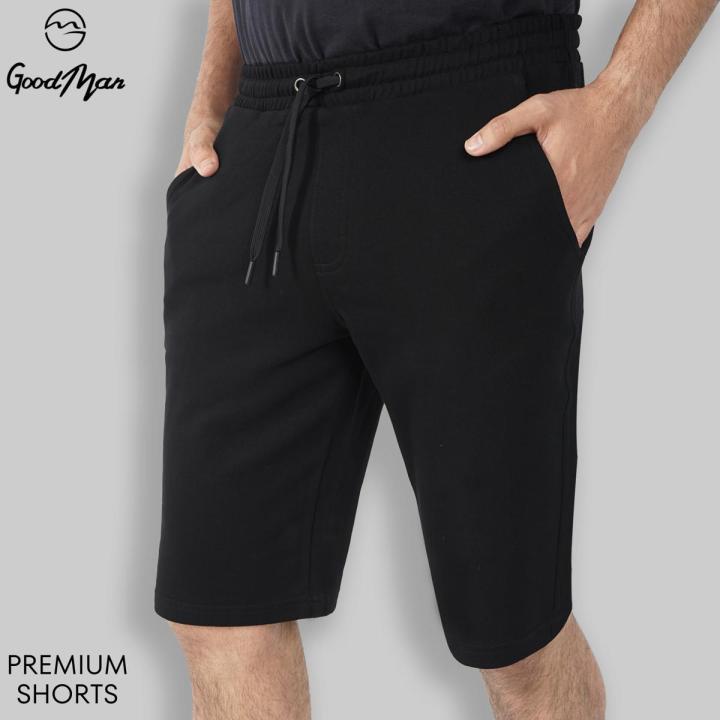 GoodMan Black Color Cotton Short Pant for Men.