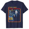 Lets Watch Scary Movies Scream Horror Halloween T-Shirt Gothic Tee Tops. 