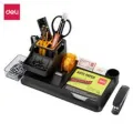 Deli 38252A 17-Piece Office Desk Organizer Set with Multifunctional Stationery Accessories.
