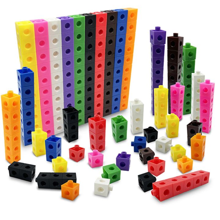 Montessori Math Toy 10 Color Rainbow Link Cube Snap Block Stacking Game Educational Building Blocks Toy Children Diy 3d Puzzle
