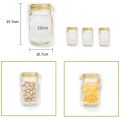 200 Pcs Reusable Mason Jar Zipper Bags Snack Food Storage Bag Seal Bags Candy Nuts Cookies Kitchen Organizer.