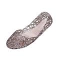 Women Summer Slippers Sparkling Jelly Shoes Shiny Baotou High Elastic Shoes. 