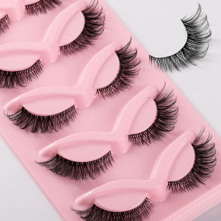 5%20Pair%203D%20Cat%20Eye%20Lashes%20Fox%20Eye%20Fluffy%20Soft%20Natural%20Mink%20False%20Eyelashes%20Faux%20Makeup%20Eyelash%20-%20Image%204