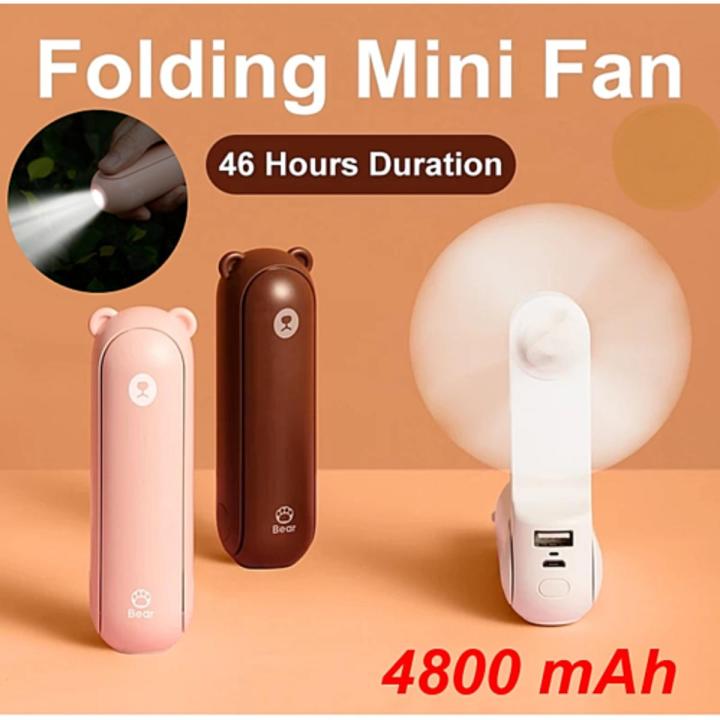 JISULIFE F8x Handheld Fan with 4800 mAh Powerbank Max 46 Hours Runtime Pocket Fan Portable Battery Operated or USB Powered Folding Personal Fan Rechargeable Quiet Mini Fan For Outdoor