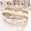 Transparent Transparent pencil case Convenient 22*13*5cm Weaving Multilayers pencil bag Aesthetic design Large capacity Large capacity pen pouch for School Office Art class Students Stationery storage.