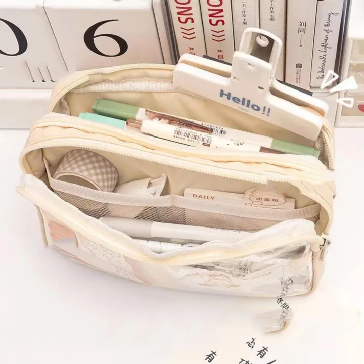 Transparent%20Transparent%20pencil%20case%20Convenient%2022*13*5cm%20Weaving%20Multilayers%20pencil%20bag%20Aesthetic%20design%20Large%20capacity%20Large%20capacity%20pen%20pouch%20for%20School%20Office%20Art%20class%20Students%20Stationery%20storage%20-%20Image%205