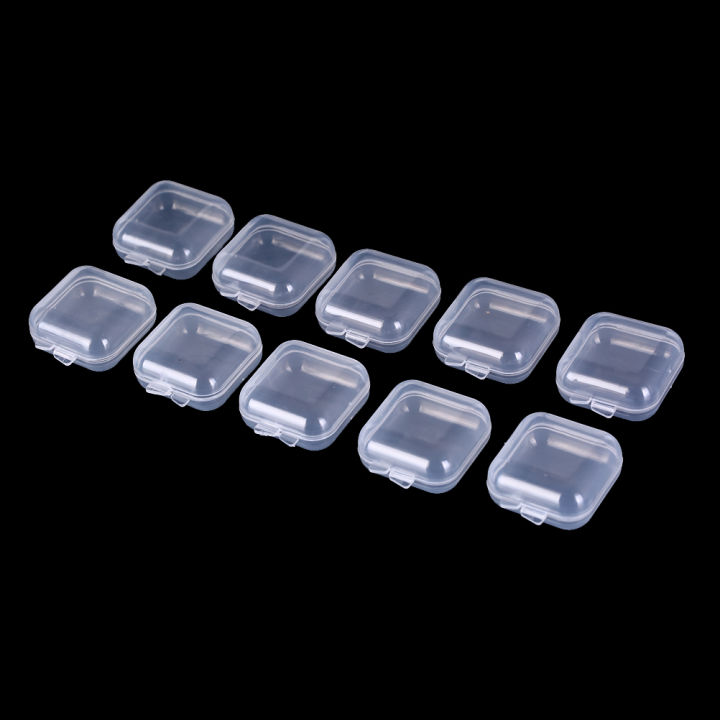 1/10/20/50Pcs Mini Clear Plastic Small Box Jewelry Earplugs Storage Box Case Container Bead Makeup Clear Organizer Gift