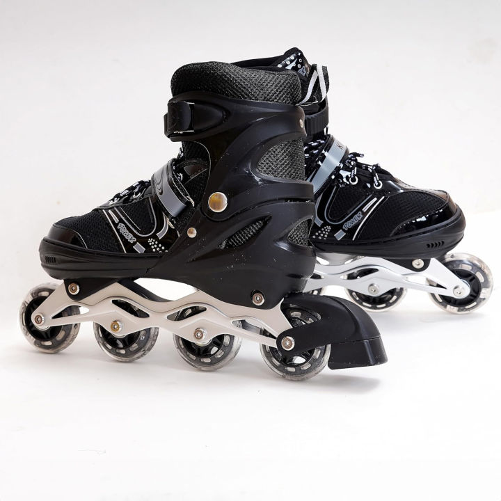 Inline roller skates shoes Black & White -1 Pair- Size (34-38)