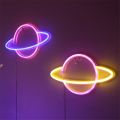 LED Neon Battery Powered Lamp Room Light Planet Neon Signs Led Wall Art Light moon light nightlight.