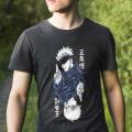 Anime T-shirt Jujutsu Kaisen Gojo Black Cotton Tshirt Satoru Gojo BACK AND FRONT Fashion 2 Side Premium Quality Men. 