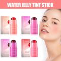 Water Jelly Tint Stick Lip Cheek Blush Stain Rotatable Colors Stick 4 Powder Blusher Easy Rouge Coloring Moisturizing Pen. 