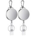 2Pcs Retractable Pull Key Ring ID Badge Lanyard Name Tag Card Holder Recoil Reel Belt Clip. 