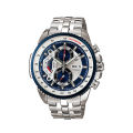EF-558D-2AV Silver Stainless Steel Chronograph Watch For Men - Royal Blue & Silver.