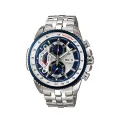 EF-558D-2AV Silver Stainless Steel Chronograph Watch For Men - Royal Blue & Silver. 