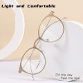 YIMARUILI New Ultra-light TR90 Transparent Retro Round Pure Titanium Decorative Optical Prescription Glasses Frame Men And Women. 