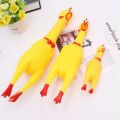 【3C VictoryEagle】Yellow Screaming Chicken Dog Squeak Squeaker Chew Stress Toys Pet Supplies 1pcs. 