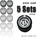 1/64 Wheels with Rubber Tires for 1:64 Toy Car Model Diecast Cars Miniature Parts Modified for Hotwheels (5 sets for 5 Cars).